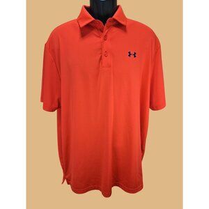 Under Armour Mens HeatGear Neon Orange Polo XL